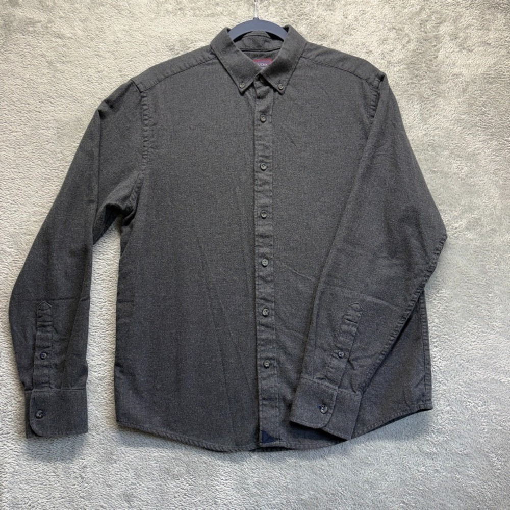 Untuckit Shirt Mens Medium Gray Button Down Long Sleeve Constanti Flannel